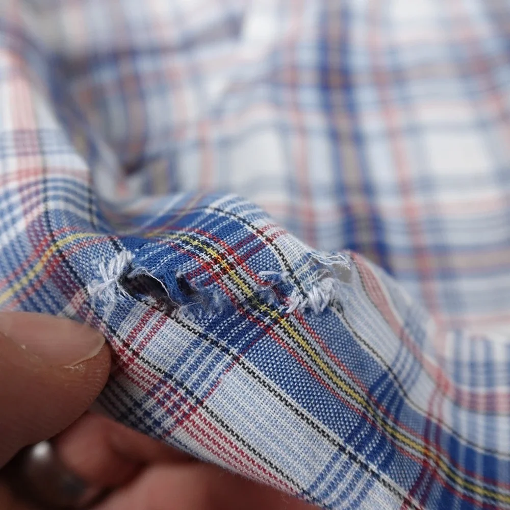 VTG‎ Levis Shirt Mens XL Blue White Long Sleeve Button Up Western USA 70s 80s